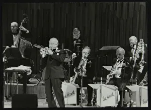 The Ted Heath Orchestra in concert, London 1985. Pictured are Lennie Bush (double bass)
