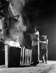 Molten Prints: Teeming iron in the Steel City, Sheffield, South Yorkshire, 1963