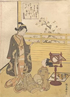 Harunobu Collection: A Teenage Boy and Girl with a Viewer for an Optique Picture (Nozoki-karakuri); Kobo Da