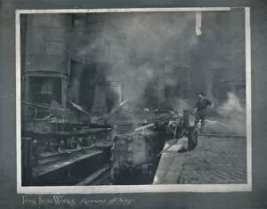Trolley Gallery: Tees Iron Works - Running Off Slag, 1919. Artist: Hood & Co. Ltd