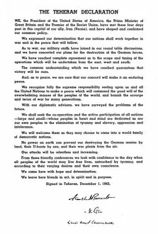 Benjamin Tucker Collection: The Teheran Declaration, 1943, (1945)