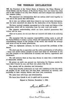 Benjamin Tucker Collection: The Teheran Declaration, 1943, (1945)