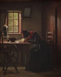 Cottage Industry Prints: A telegram, 1893. Creator: Julius Exner