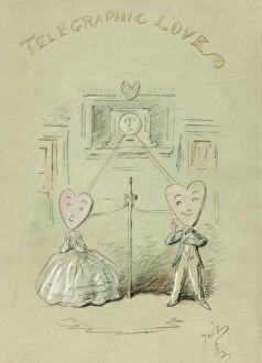 Telecommunications Collection: Telegraphic Love, n. d. Creator: Hablot Knight Browne