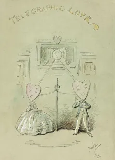 Heart Shape Prints: Telegraphic Love, n. d. Creator: Hablot Knight Browne