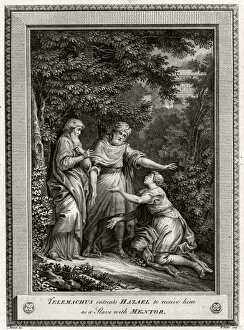 Telemachus entreats Hazael to receive him as a Slave with Mentor, 1775. Artist: W Walker