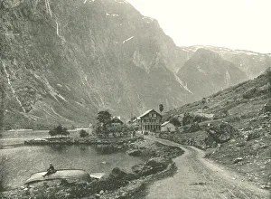 Poulton And Co Prints: Telephone Station and Hotels, Gudvangen, Norway, 1895. Creator: Poulton & Co