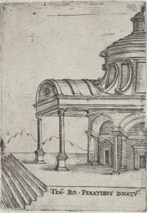 Volute Prints: Tem. Ro. Penatibus Dicatu, from a Series of 24 Depicting (Reconstructed) Buil