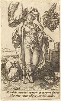 Old Master Collection: Temperance, 1552. Creator: Heinrich Aldegrever