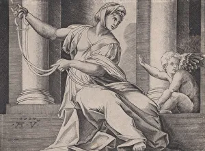Agostino Prints: Temperance, dated 1517. Creator: Agostino Veneziano