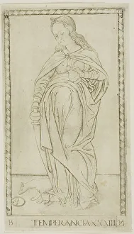 Mantegna Prints: Temperance, plate 34 from Genii and Virtues, c.1465. Creator: Unknown