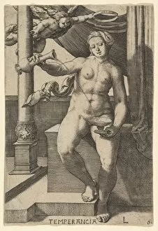 Netherlandish Collection: Temperance (Temperancia), 1530. Creator: Lucas van Leyden