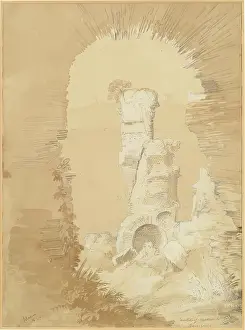 Volcano Prints: Temple Of Apollo, Avernus, 1825. Creator: James William Giles