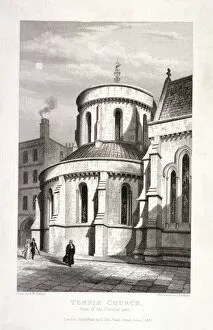 Keux Gallery: Temple Church, London, 1837. Artist: John Le Keux