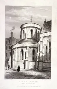 John Le Keux Gallery: Temple Church, London, 1837. Artist: John Le Keux