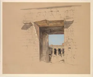 John Frederick Lewis Prints: The Temple of Edfu: The Door of the Pylon, 1850. Creator: John Frederick Lewis (British