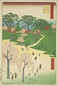 Temple Gardens in Nippori (Nippori jiin no rinsen), from the series One Hundred Famous... 1857. Creator: Ando Hiroshige. Temple Gardens in Nippori (Nippori jiin no rinsen), from the series One Hundred Famous... 1857. Creator: Ando Hiroshige