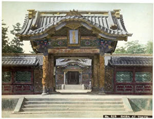 Images Dated 24th March 2010: Temple gate, Shiba, Tokyo, Japan, early 20th century(?)