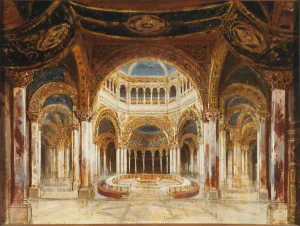 Percival Prints: The Temple of the Holy Grail. Set design for opera Parsifal by Richard Wagner, 1882