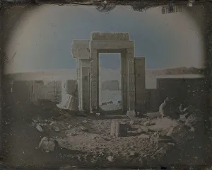 De Prangey Prints: Temple of Horus, Edfu, 1842-44. Creator: Joseph Philibert Girault De Prangey