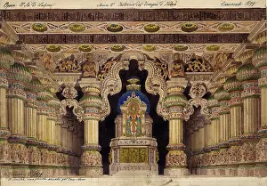 Ferrario Prints: The temple of Indra, Lahore. Stage design for the opera Le roi de Lahore