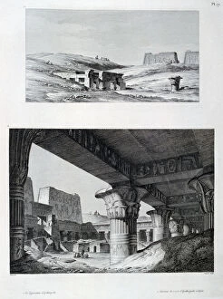 Images Dated 19th February 2007: The Temple and interior of Apollinopolis at Etfou (Edfu), Egypt, c1808. Artist: Baltard