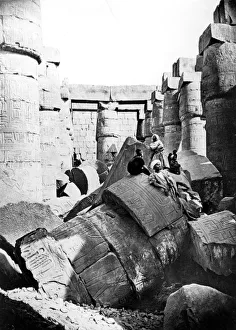 Henri Bechard Prints: Temple interior, Karnak, Nubia, Egypt, 1887. Artist: Henri Bechard