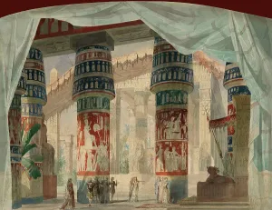 Rossini Prints: The Temple of Isis. Stage design for Act III of the Opera Mosè in Egitto by Gioacchino