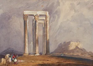 Sightseeing Prints: The Temple of Jupiter Olympus, Athens, about 1832. Creator: Clarkson Stanfield