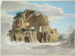 Wove Paper Prints: Temple of Minerva Medica in Rome, 1826. Creator: Ernst Fries