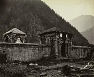 Albumen Print From Wet Collodion Negative Collection: Temple at Naveshera, Kashmir, India, 1864. Creator: Samuel Bourne (British, 1834-1912)