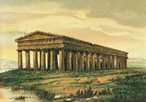 Greece Europe Prints: Temple of Neptune, in Paestum, (Greek colony)