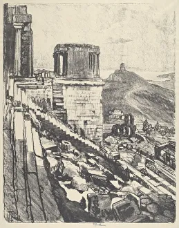 The Temple of Nike, Athens, 1913. Creator: Joseph Pennell
