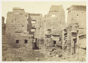 Medinet Habu Prints: The Temple Palace, Medinet-Haboo, c. 1857. Creator: Francis Frith