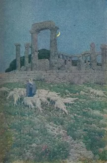 Hodder Stoughton Gallery: The Temple of Poseidon and Athene or Aegina, 1913. Artist: Jules Guerin