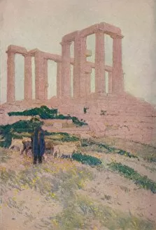 Hodder Stoughton Gallery: The Temple of Poseidon and Athene at Sunium, 1913. Artist: Jules Guerin