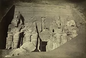 Albumen Print From Wet Collodion Negative Collection: Temple of Ramesses II, Abu Simbel, c. 1860s. Creator: Antonio Beato (British, c. 1825-1903)