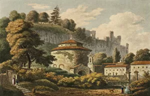 Aquatinthand Coloured Aquatint On Paper Gallery: Temple of Remus and Romulus, plate sixteen from the Ruins of Rome, published August 4