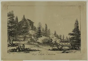 Temple of Sibyl in Méréville, 1817. Creator: Vivant Denon
