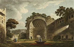 Aquatinthand Coloured Aquatint On Paper Gallery: Temple of the Sun & Moon, plate two from Ruins of Rome, published March 1, 1796