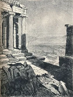 Temple of Theseus from the Acropolis, c1913. Artist: Joseph Pennell Temple of Theseus from the Acropolis, c1913. Artist: Joseph Pennell