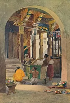 Maha Nuvara Gallery: The Temple of the Tooth, Kandy - Interior, c1880 (1905). Artist: Alexander Henry Hallam Murray