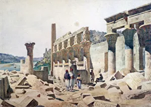 Temple of Venus Athor, Philae, 19th century. Artist: FH Naudin