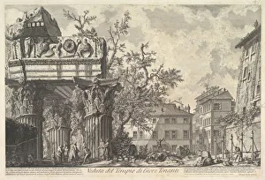 Vedute Di Roma Prints: The Temple of Vespian (Veduta del Tempio di giove Tonante), ca. 1756