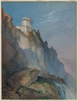 The Temple of Vesta and the Falls at Tivoli, 1859. Creator: William Callow (British, 1812-1908)