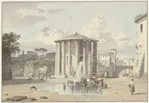 Joseph August Knip Prints: The Temple of Vesta in Rome, c.1809-c.1812. Creator: Josephus Augustus Knip