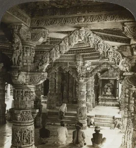 Temple of Vimal Vasahi, Mount Abu, Rajasthan, India. Artist: Underwood & Underwood