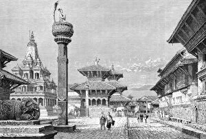 Images Dated 26th February 2008: Temples at Patan, Nepal, 1895.Artist: Armand Kohl