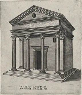 Perspective Drawing Prints: Templum Antiquum Ad Fontem Aegerium (Sant Urbano alla Caffarella)