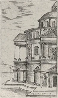 Cupola Prints: Templum Saturni, from a Series of 24 Depicting (Reconstructed) Buildings